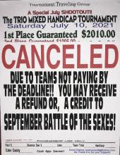 Canceled - The Trio Mixed Handicap Tournament
